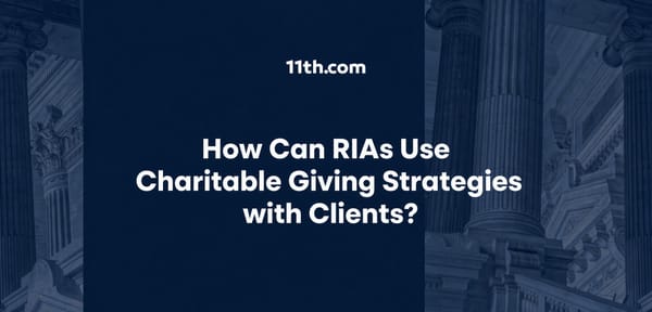 How Can RIAs Use Charitable Giving Strategies with Clients?
